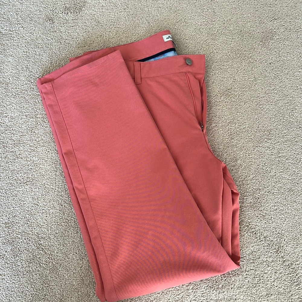 Peter Millar Men’s Golf Pants 38X30 Coral Color